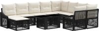 vidaXL Tuinbank Set 11 st Zwart en Crème Wit polyrattan