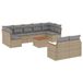 vidaXL Loungeset met Kussens, Polyrattan, Gemengd Beige