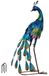 Omgoods - Paon décoratif bleu en métal 57cm