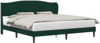 vidaXL Bedframe met hoofdeinde, donkergroen, 180 x 200 cm, fluweel