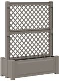vidaXL Grote plantenbak met trellis Grijs 99,5 x 43 x 133,5 cm PP