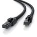 Primewire LAN-kabel CAT 8, 40 Gbit/s, Netzwerkkabel S/FTP PIMF, geschirmt, Baumwollmantel, vergoldete RJ45-Stecker, Knickschutz, halogenfrei, Patchkabel, Ethernet, Schwarz, 15 Meter