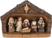 Merkloos / Sans marque Koopman International Complete kerststal - met beeldjes - L22,5 x B8,5 x H18,5 cm - kerststal voor kinderen