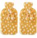 Home & Styling Koopman International Warmwaterkruik - 2x - 2L - goud/wit - met hoes - kruik - stippen - winter