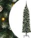 vidaXL Kunstmatige slanke kerstboom Groen en Wit 180 cm