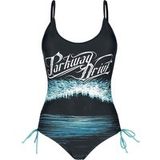 Parkway Drive Zwempak - EMP Signature Collection - S tot M - voor Vrouwen - zwart-blauw-wit