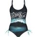 Parkway Drive Zwempak - EMP Signature Collection - S tot M - voor Vrouwen - zwart-blauw-wit