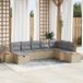 Maison Exclusive - Ensemble de jardin avec banc et coussins, polyrotin beige