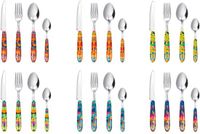 Excelsa Italiaans Design bestekset 24 delig voor 6 personen - Mexican Flow – Veelkleurig