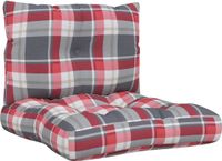 vidaXL Palletkussens 2 stuks stof ruitpatroon rood