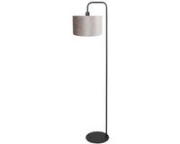 Mexlite Vloerlamp Forma 4776ZW zwart met grijs/taupe velours kap