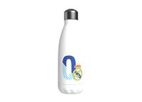 Real CyP Brands Real Madrid roestvrijstalen waterfles, 550 ml, wit, met letter Q-ontwerp