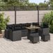vidaXL Tuinbank Set 10-delig Zwart Polywood
