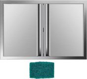 Merkloos BBQ Toegangsdeur - Dubbele Deur - Buitenkeuken 75,5x53 cm - RVS