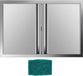 Merkloos BBQ Toegangsdeur - Dubbele Deur - Buitenkeuken 75,5x53 cm - RVS