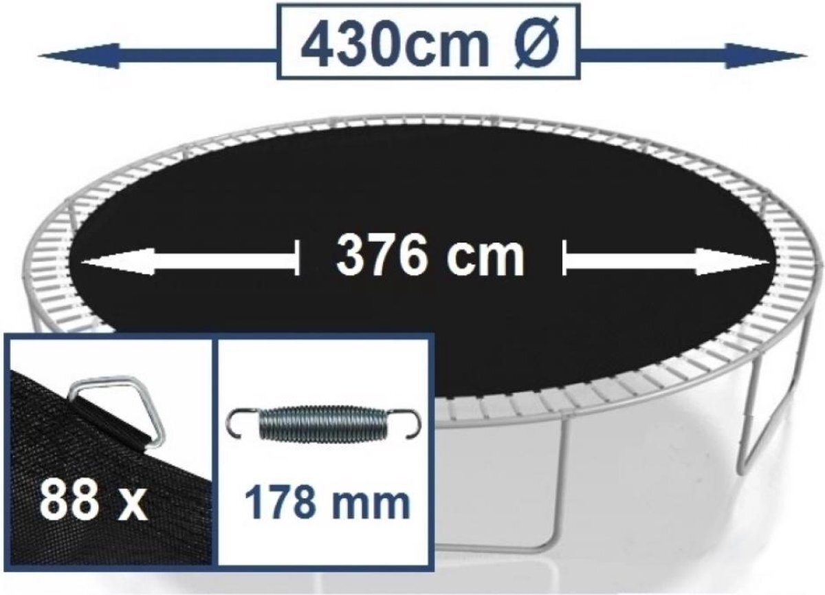 Rainbow Trampolines Springmat voor Trampoline 427 cm voor 88 veren | alleen voor veerlengte 18 cm