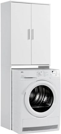 mokebo wasmachine kast 'Der Saubermann' opbouw voor wasmachine in wit