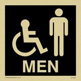 Viking Signs DV1033-S85-GV "Men" wc-deurbord, negatieve zwarte tekst, Vinyl Gold Sticker, 85 mm H x 85 mm W