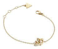 GUESS Beloved 15mm Heart Links Bracelet Yellow Gold