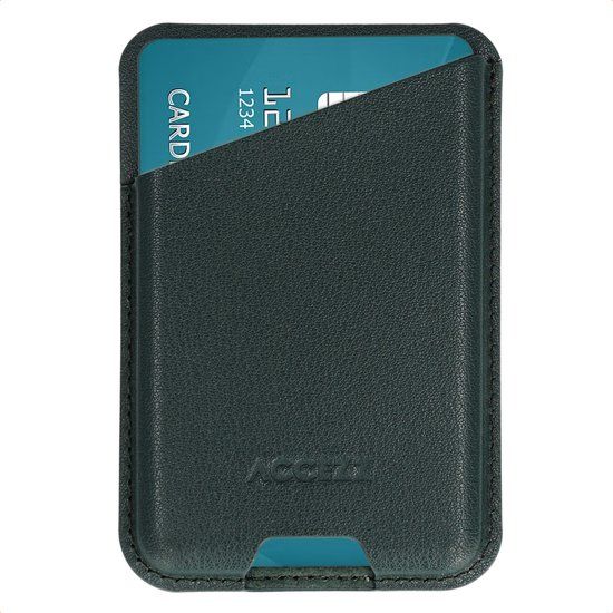 Accezz Magnetische Leren Pasjeshouder - Wallet Kaarthouder geschikt voor Apple Find My - Cedar Green