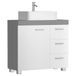 VASAGLE Meuble de salle de bain blanc nuage, Blanc Nuage + Gris Tourterelle