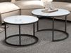 Bastoni Lot de 2 tables basses marbre blanc