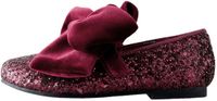 Next Meisjes Mary Jane Schoenen Burgundy Red Glitter Big Bow Maat 26.5