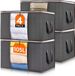 Sac de rangement Vêtements - Lot de 4 - Boîte de rangement Pliable - Boîte de rangement sous le lit - Sac de rangement avec fermeture éclair pour vêtements - Couvertures
