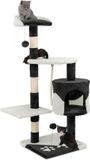 Markenlos Shenzhen Haorui Industrial Technology Co., Ltd. Kattenboom - Wit/Zwart - Pluche/Sisal - 112 cm Hoog