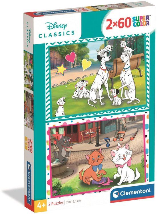 Clementoni Kinderpuzzels Disney Classic - 2 Puzzels van 60 Stukjes
