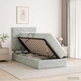 vidaXL Opslag bed met matras Lichtgrijs 90 x 190 cm Fluweel