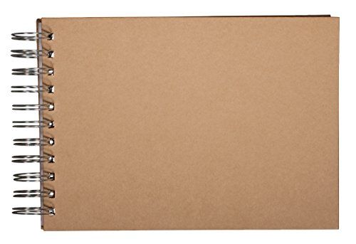 RAYHER Spiraal gebonden plakboek met effen papieren pagina's, Hardcover Memory Book, Kraft Paper Album 21.5x15.5cm, 15 pagina's, 73200521
