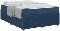 vidaXL Cadre de lit Tissu Bleu 140 x 200 cm