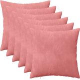vidaXL Kussensloop 6 pcs HEERLEN Roze 30 x 30 cm Fluweel