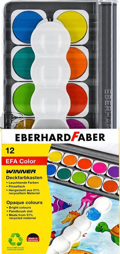 Eberhard Faber Winner Verfdoos - 12 Kleuren - Aquarelverf - EF-578312