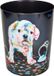 Bol Poubelle ronde avec imprimé; 13 litres; Chien coloré