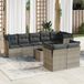 Maison Exclusive - Ensemble de meubles de jardin 9 pièces avec canapé et coussins, gris, en polyrotin