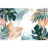 LUMALÉA Papier Peint Panoramique Feuilles Tropicales 480 Cm X 320 Cm