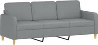 vidaXL Driezitsbank 180 cm stof lichtgrijs