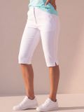 Sjeng Sports MATCH Capri Broek Dames Wit Stretch Comfortabele Pasvorm Ideaal voor Sport en Vrije Tijd