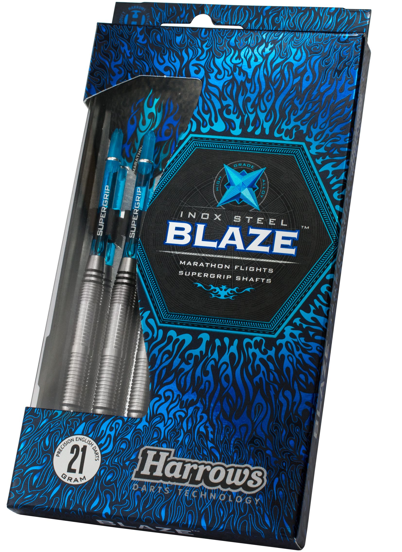 Harrows Blaze Inox steel Steeltip dartpijlenset - blauw
