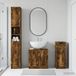 Maison Exclusive - Ensemble de meubles de salle de bain exclusif, composé de 3 éléments, en chêne fumé, modèle UTRECHT