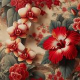 Papier peint panoramique - Fleurs - 130 cm x 130 cm