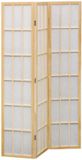 JJA Sandai-paravent 112,5 x 170 cm, blanc et bois