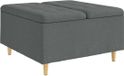 vidaXL Pouf avec rangement Gris foncé 80 x 80 x 45 cm Tissu