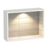 VDD Home Vitrinekast met glas – Vitrinekast met led verlichting – Vitrinekastje - 50 x 12 x 40 cm - Wit
