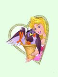 Komar Disney Muurafbeelding Aurora & Owl | Kinderkamer, Babykamer, Decoratie, Kunstdruk | Zonder lijst | WB081-30x40 | Grootte: 30 x 40 cm
