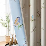 SUOUO Dubbelzijdig patroon vogels verduisterende gordijnen voor slaapkamer 213 cm lang 2 panelen thermisch geïsoleerde boerderij taupe raamgordijnen voor woonkamer
