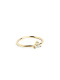 SINGULARU - Trebol Ring - 925 sterling zilveren ring met 18 karaat vergulde afwerking. en zirkonia - Sieraden voor dames - Verschillende afwerkingen en maten