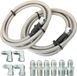 Tuyau de refroidissement pour huile de transmission - Tuyau avec raccords - Acier inoxydable tressé - 132 cm - Convient aux TH350/700R4/TH400